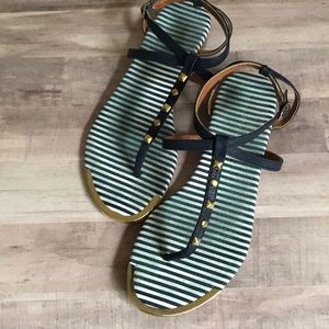 Banana Republic Gold and Navy Sandals